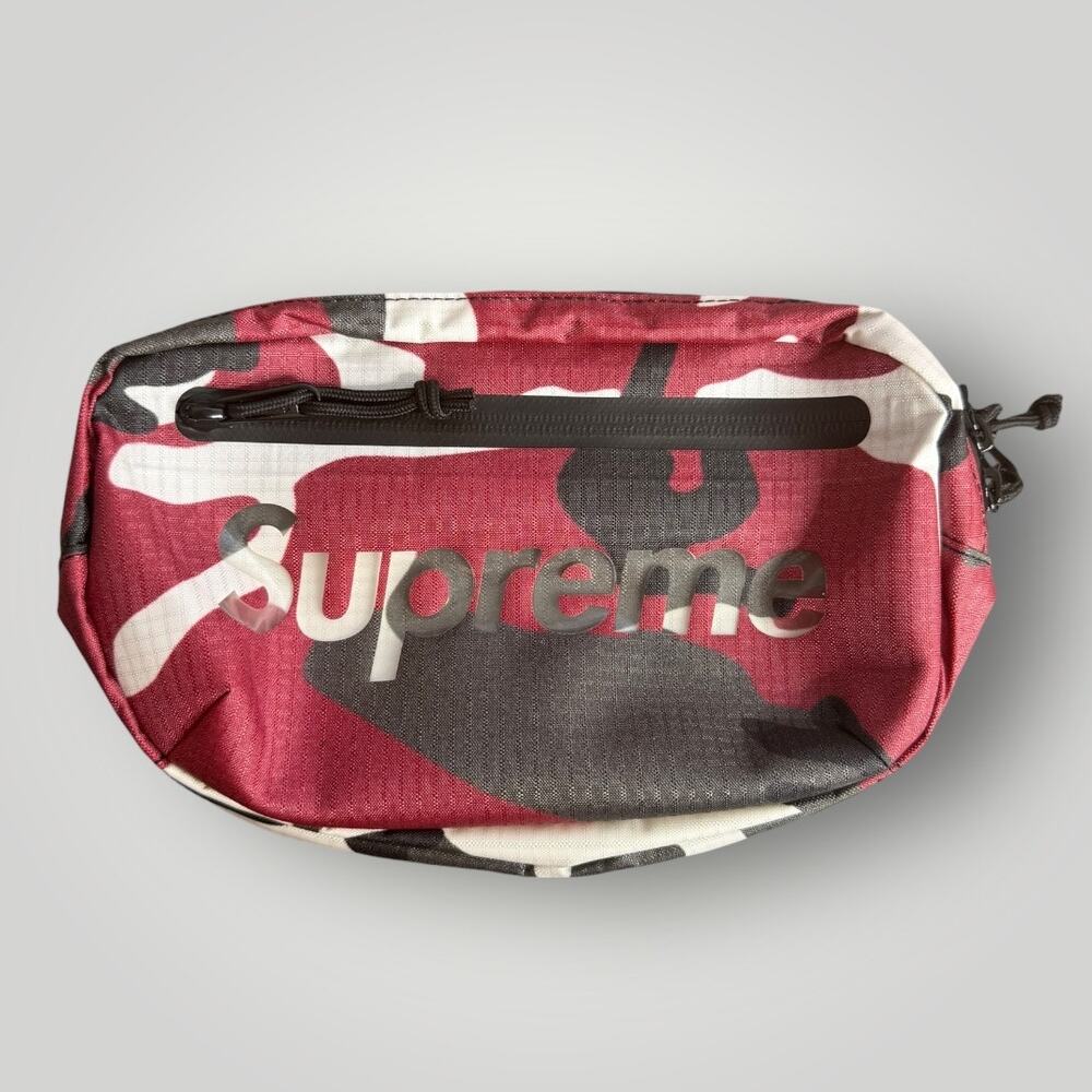 New SUPREME FANNY PACK WAIST POUCH 2021 CAMO Red Black White